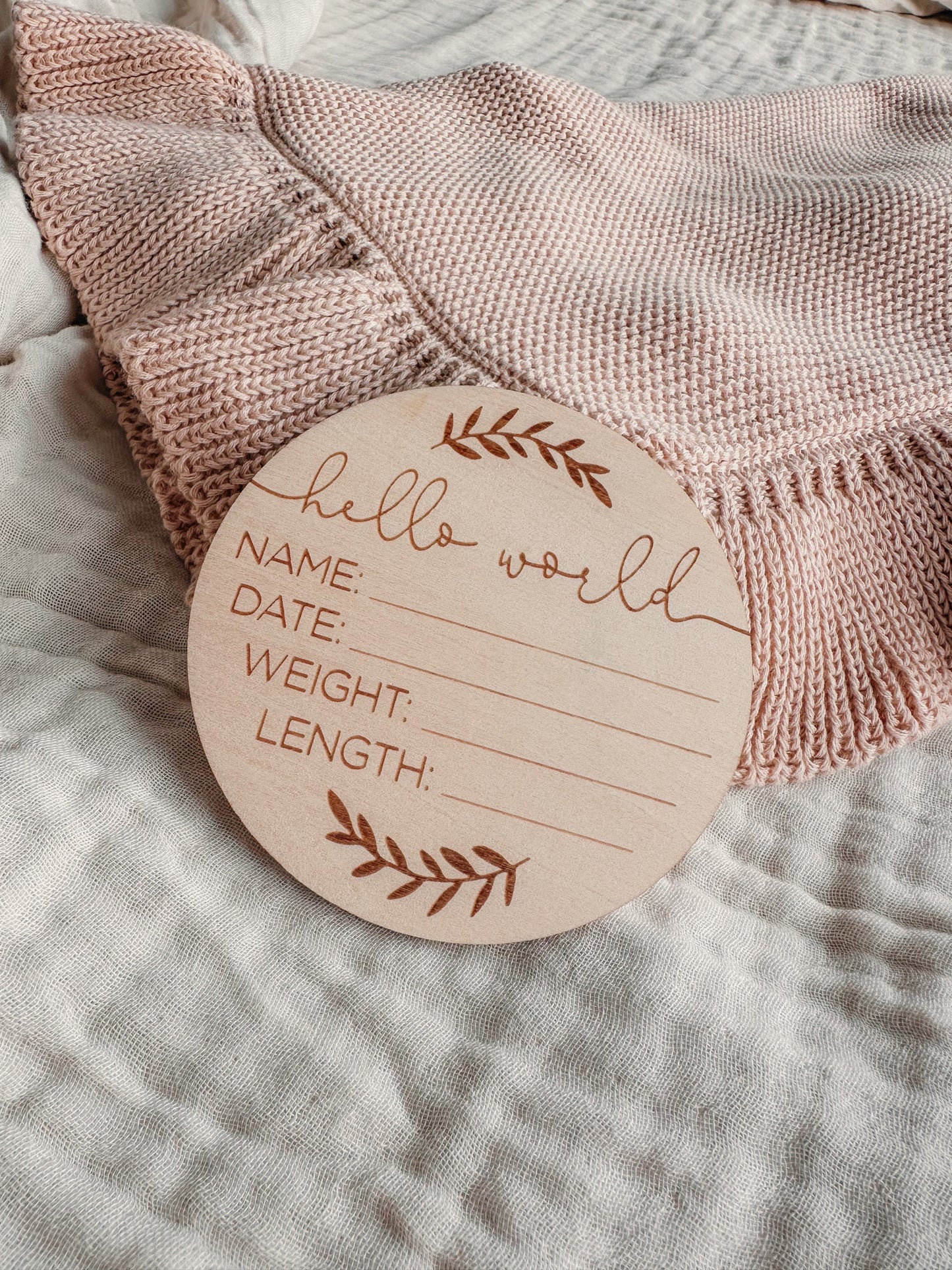 Hello World Wooden Annoucement Plaque