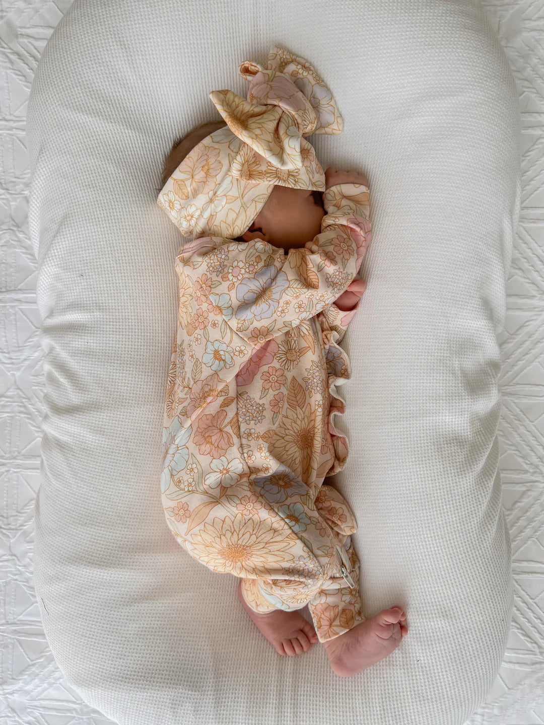 Frill Zip Romper - Pastel Bloom