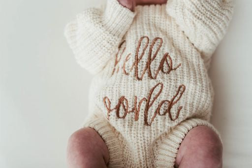 “Hello World" Chunky Knit Romper image 1