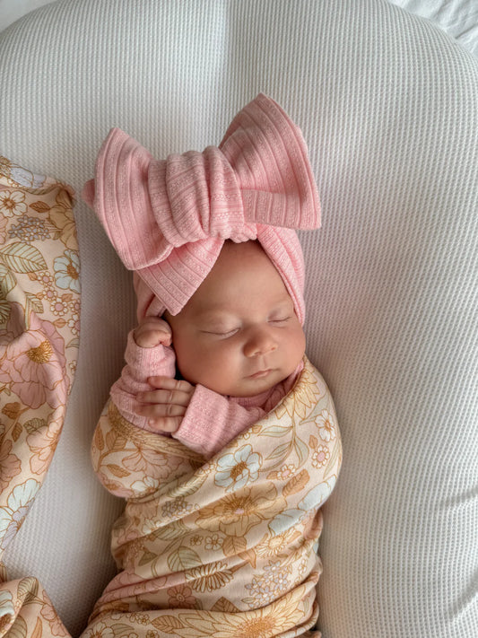 Oversized Topknot - Peony Rib Pointelle