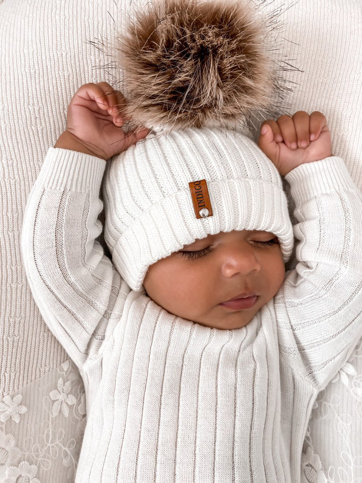 Vanilla Pom Pom Beanie