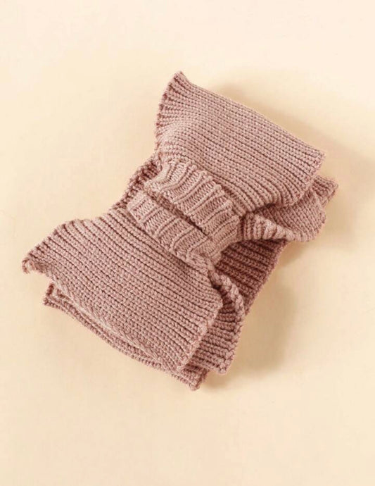 Knitted Bow Knot Headband - Chocolate