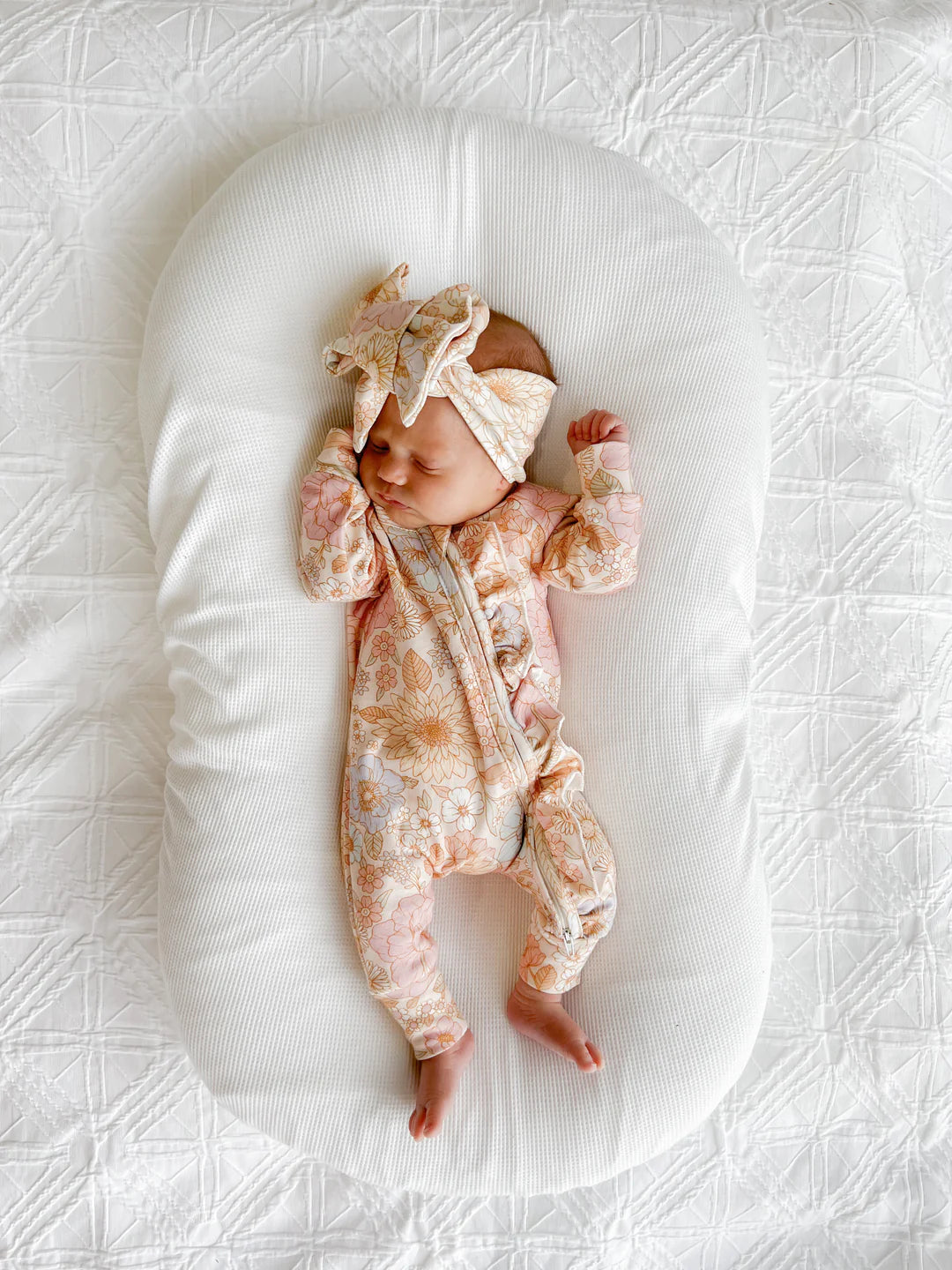 Frill Zip Romper - Pastel Bloom
