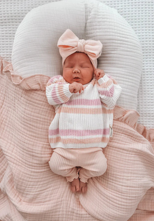 Frill Knit Leggings - Soft Pink