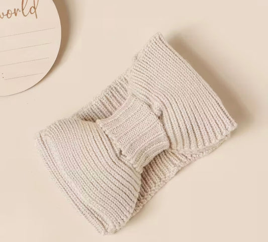 Knitted Bow Knot Headband Light Chocolate