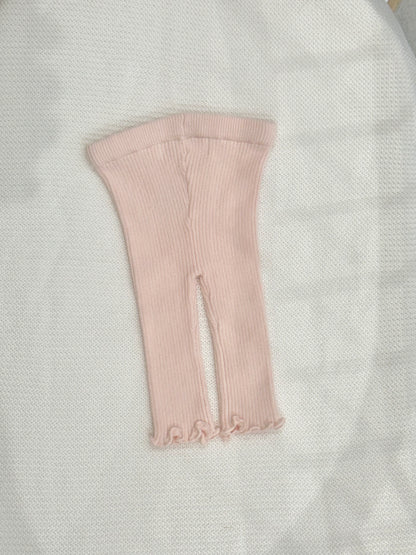 Frill Knit Leggings - Soft Pink