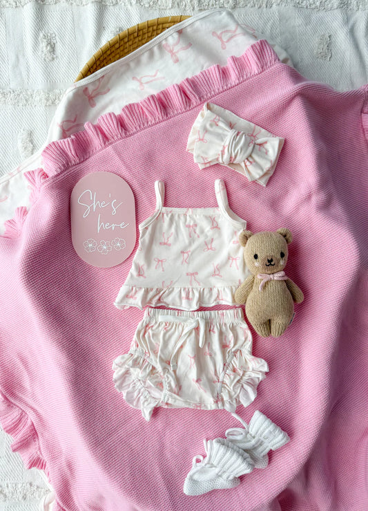 Summer Set - Pink Bows 0-3 Months